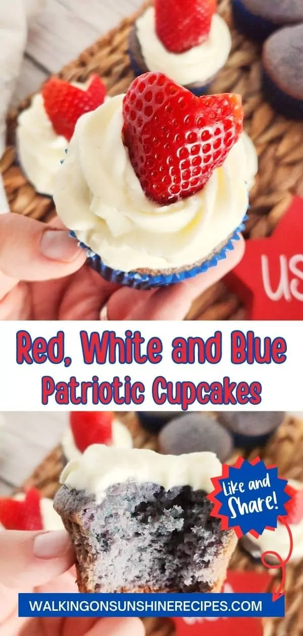 Patriotic cupcakes Pinterest photo.