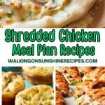 PInterest photo 7 shredded chicken recipes for weekly meal plan.
