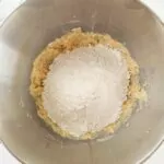 add dry ingredients to wet ingredients in large mixing bowl.