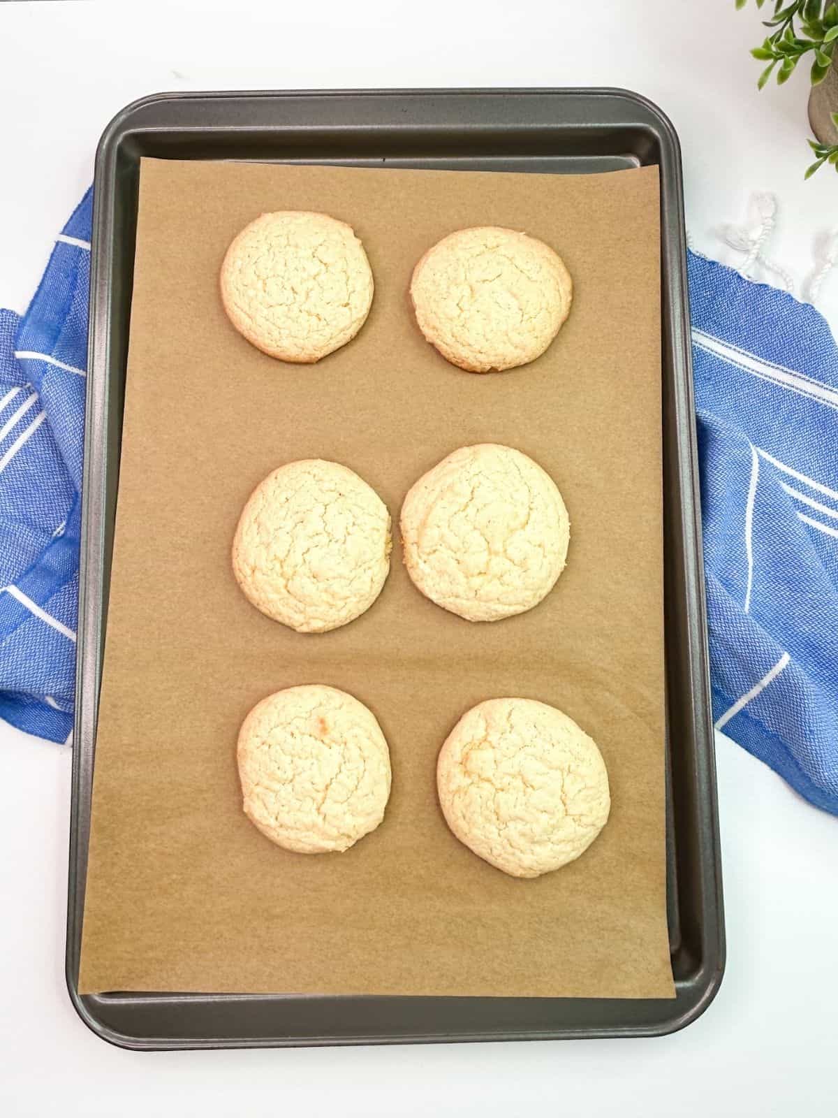 baked cookies on a cookie sheet