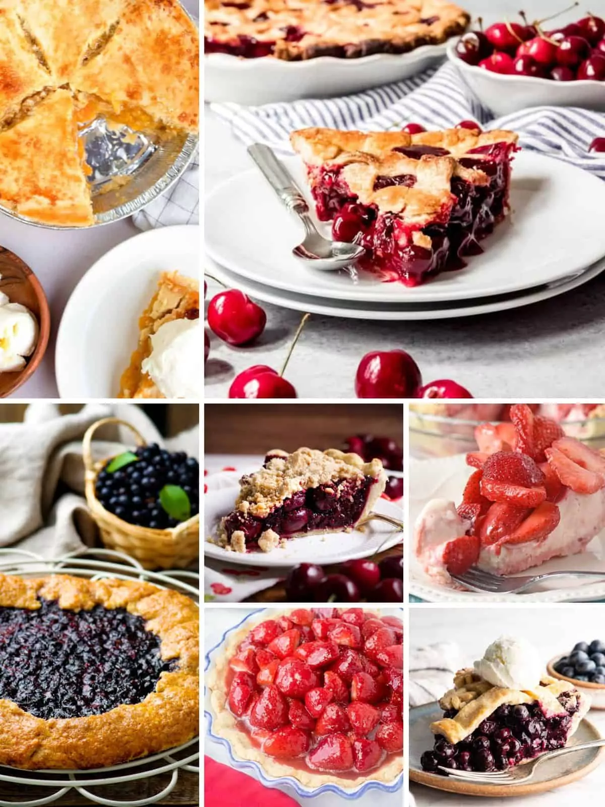 Collection of summer fruit pie recipes.