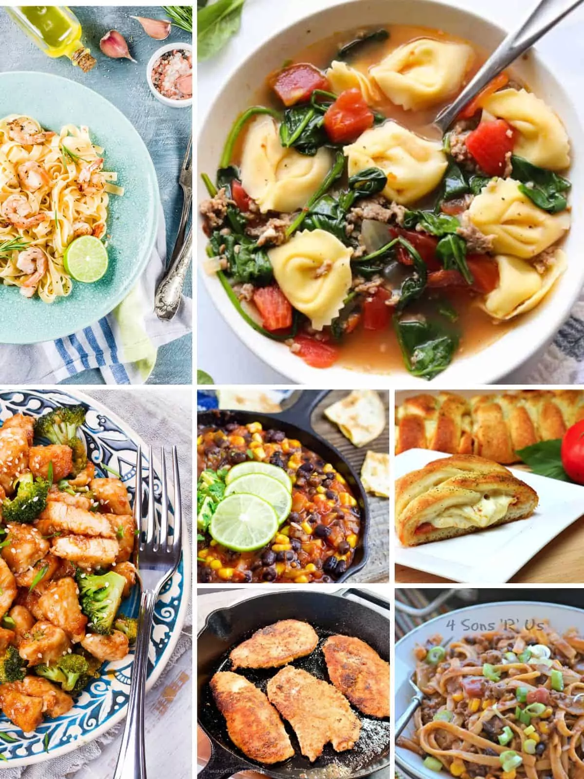 7 recipes ready in 20 minutes for weekly meal plan.