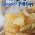 Cinnamon Cups with Apple Pie Filling on white tray,