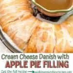 Crescent Rolls with cream cheese and apple pie filling baked and served.