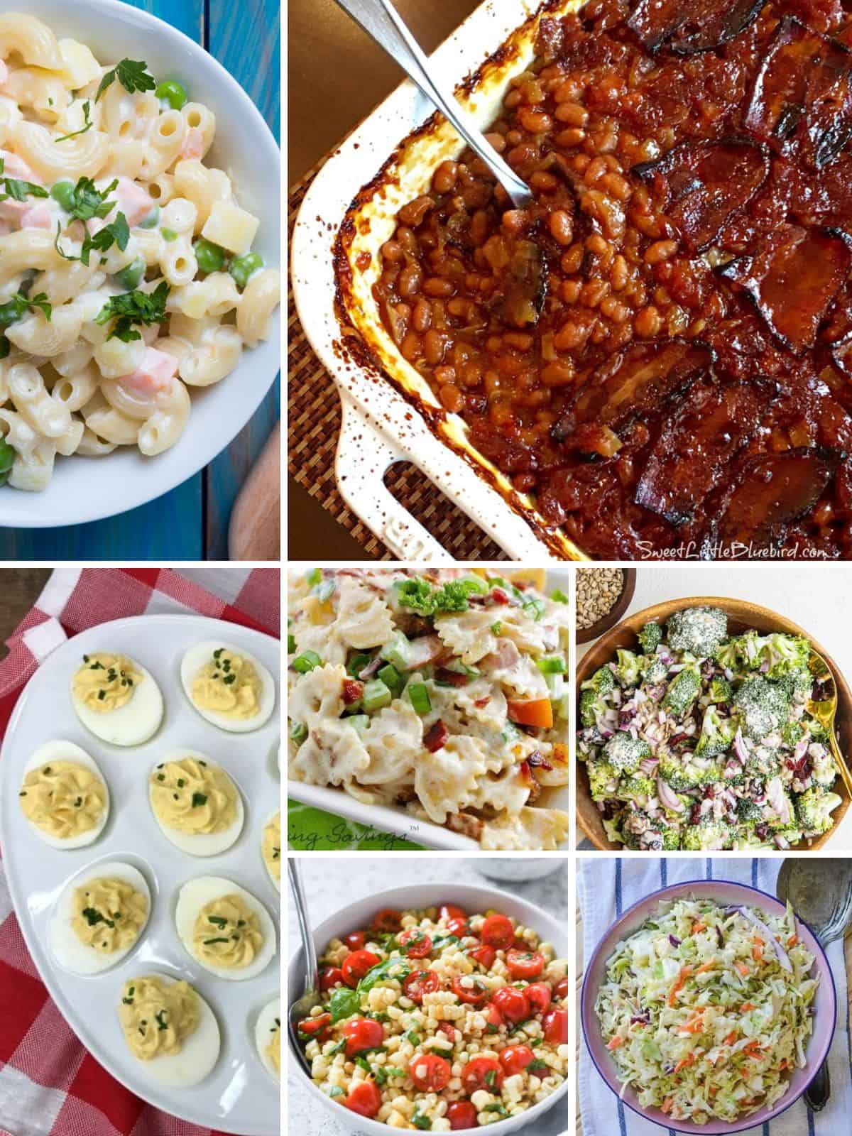 A collection of side dishes to serve for a barbecue.