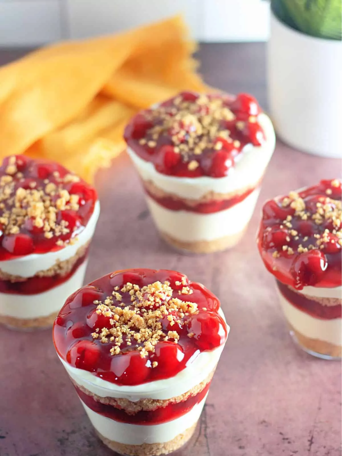 cherry pie cheesecake pudding cups.