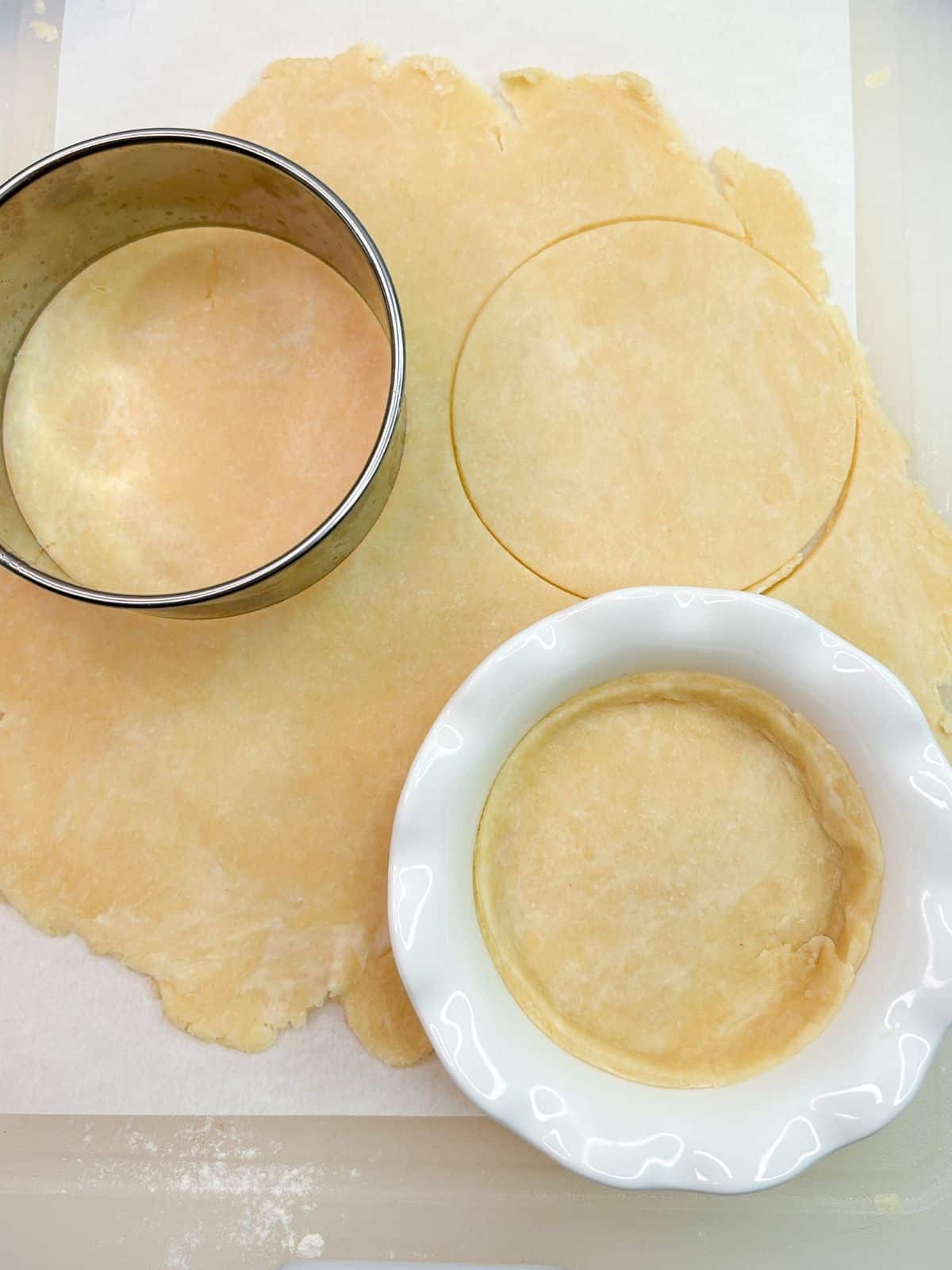 Cut out pie crust discs.
