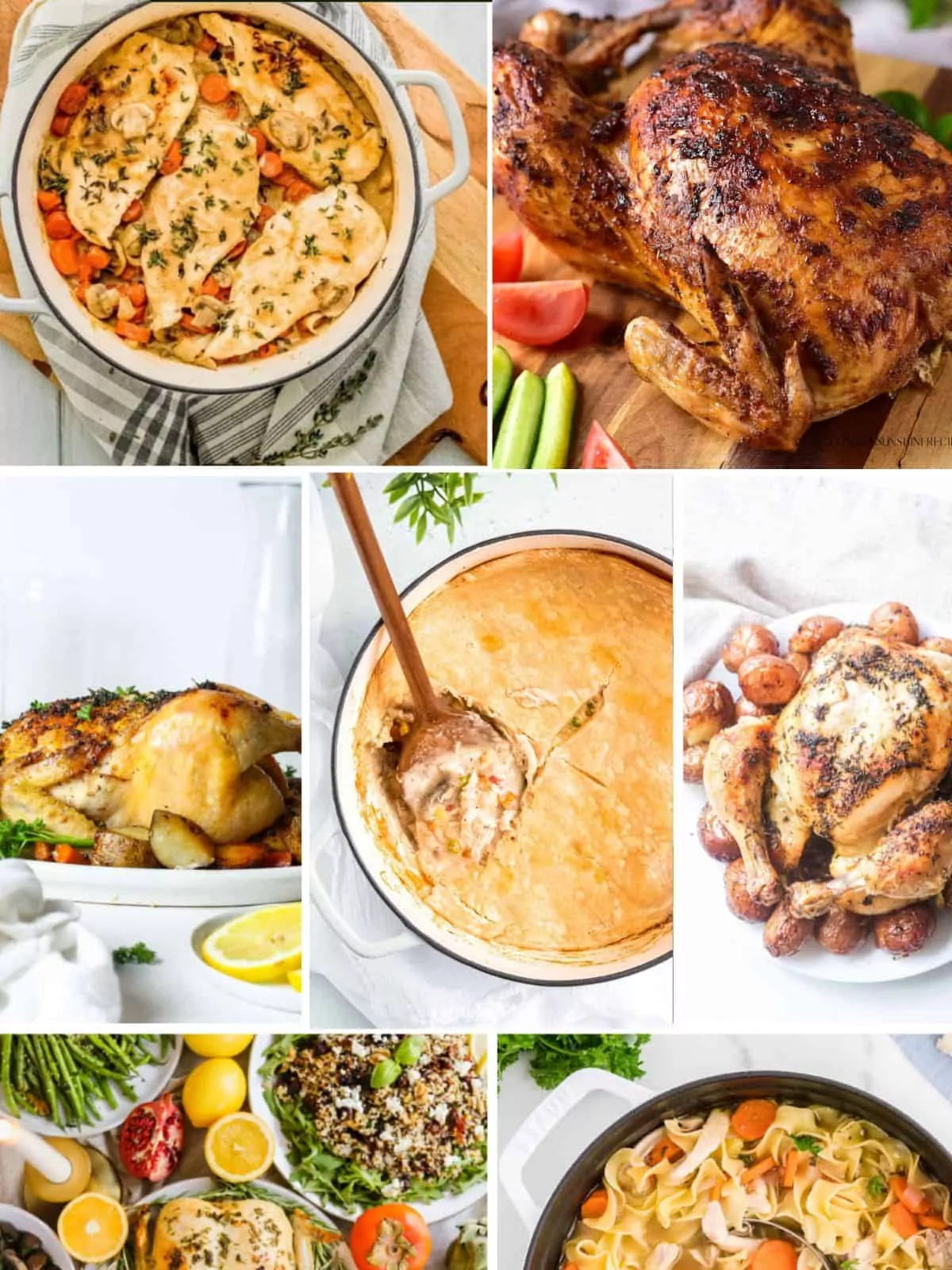 21 chicken recipes for dinner all made in a Dutch oven.