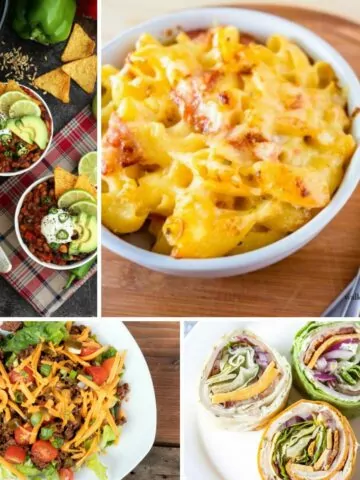 4 different recipes for a kid-friendly meal plan.