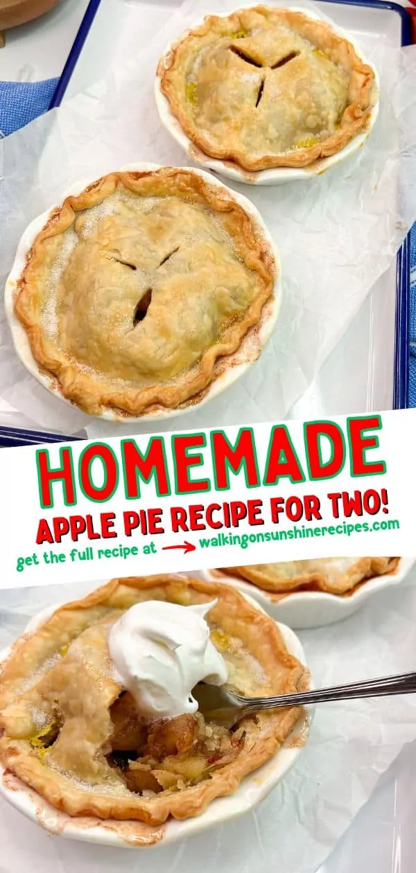 Homemade Apple Pie Recipe for two people.