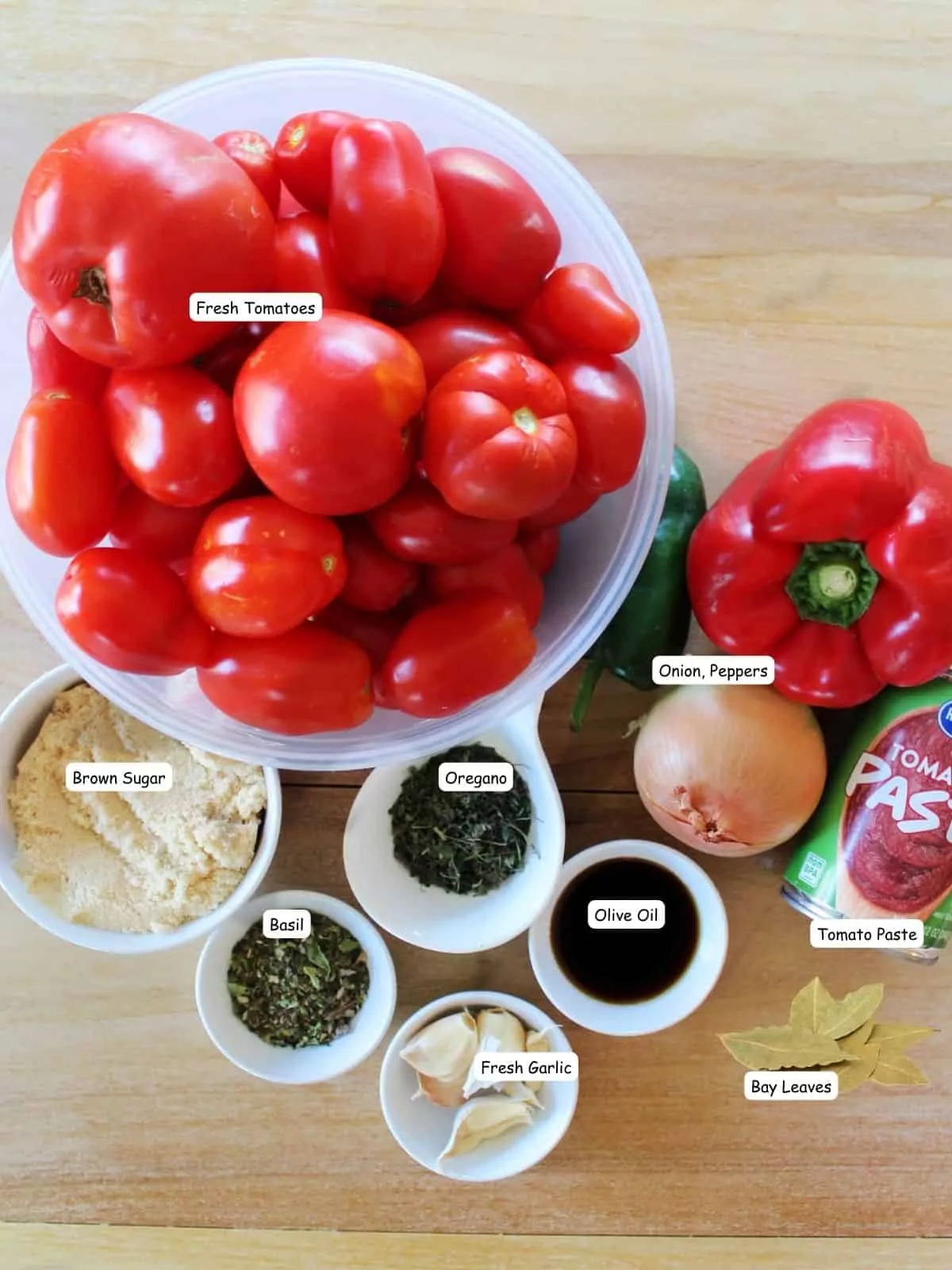 Ingredients for homemade sauce.