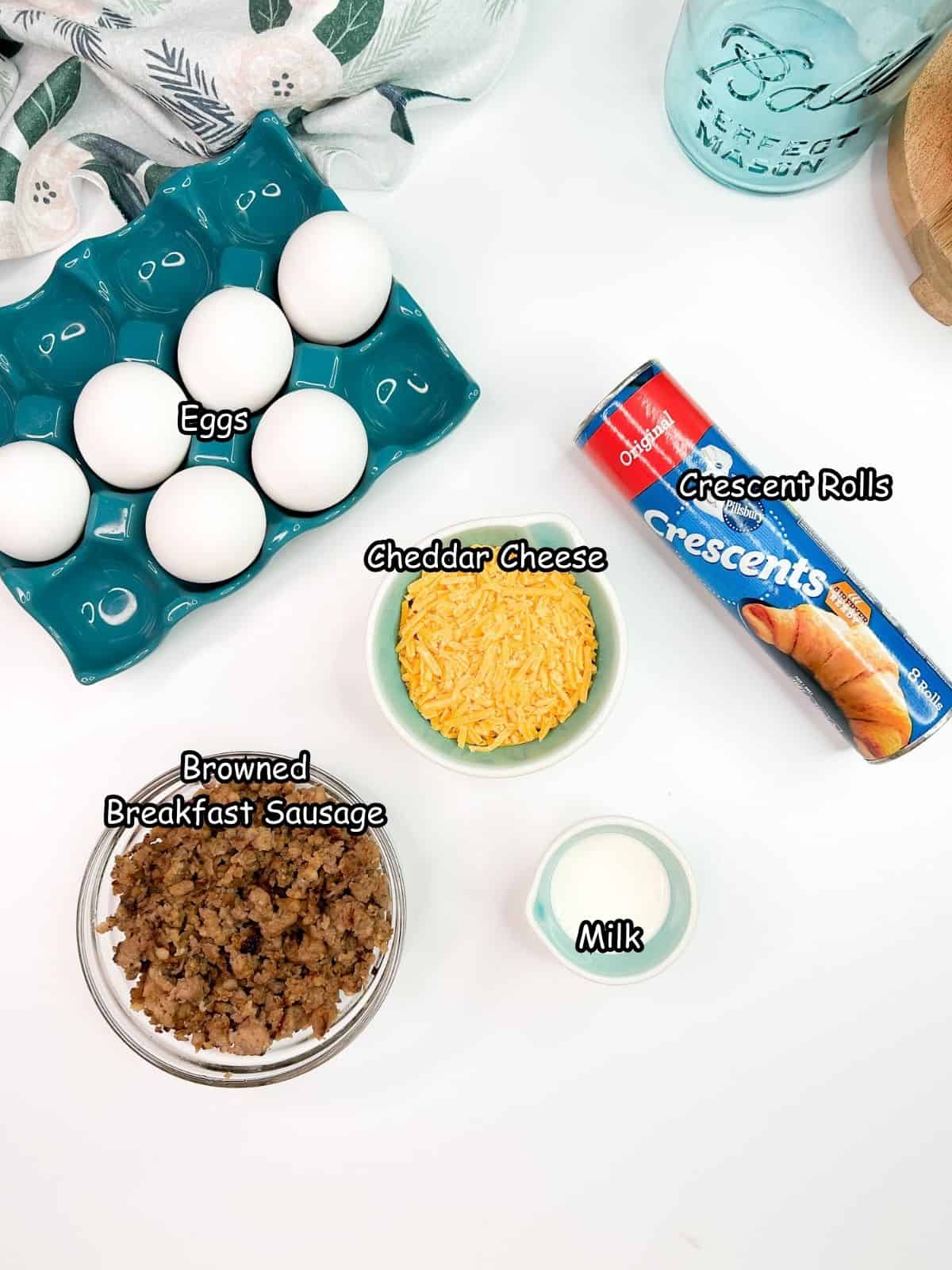 ingredients for breakfast crescent rolls.