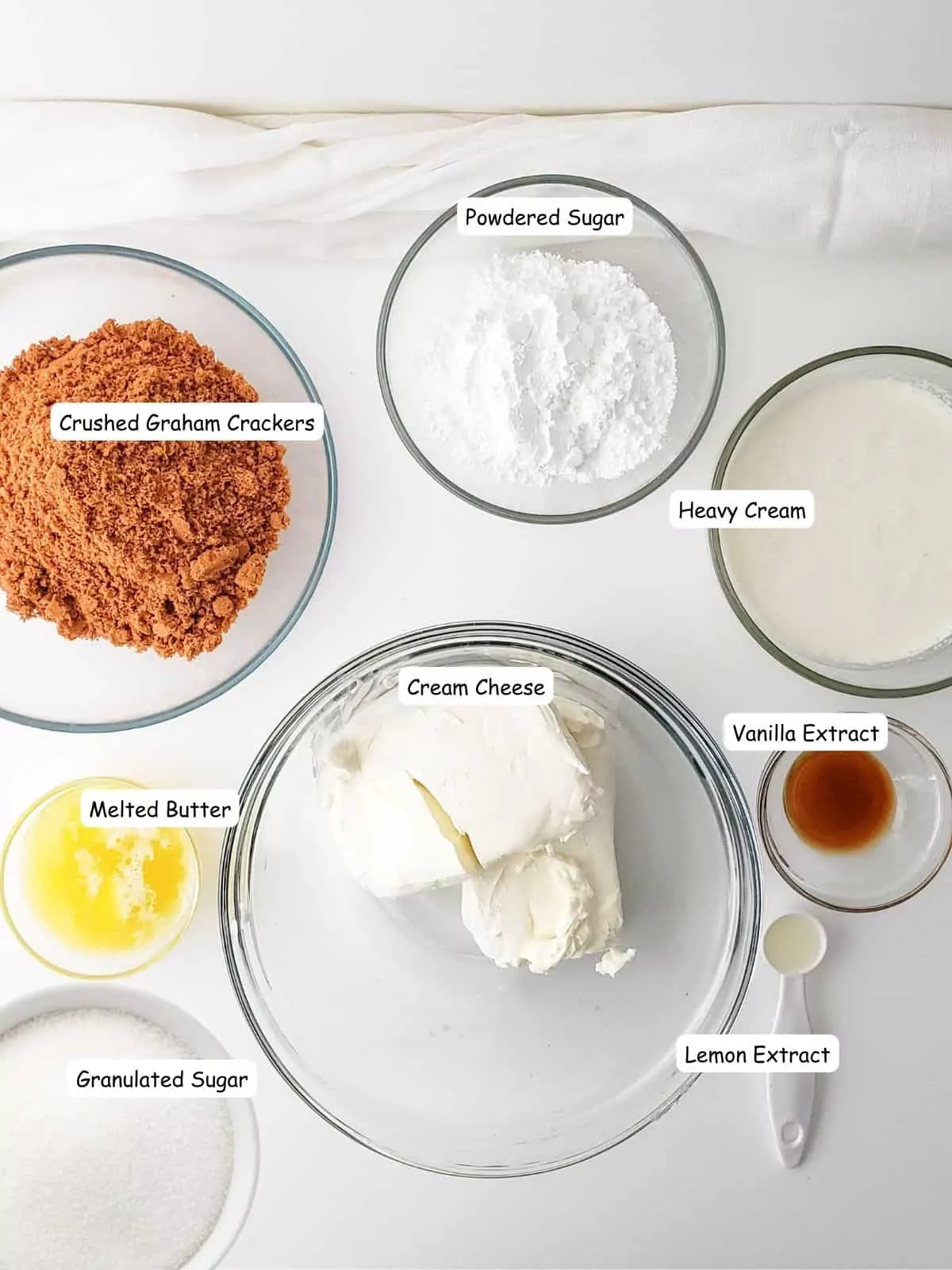 Ingredients for cheesecake cupcake.