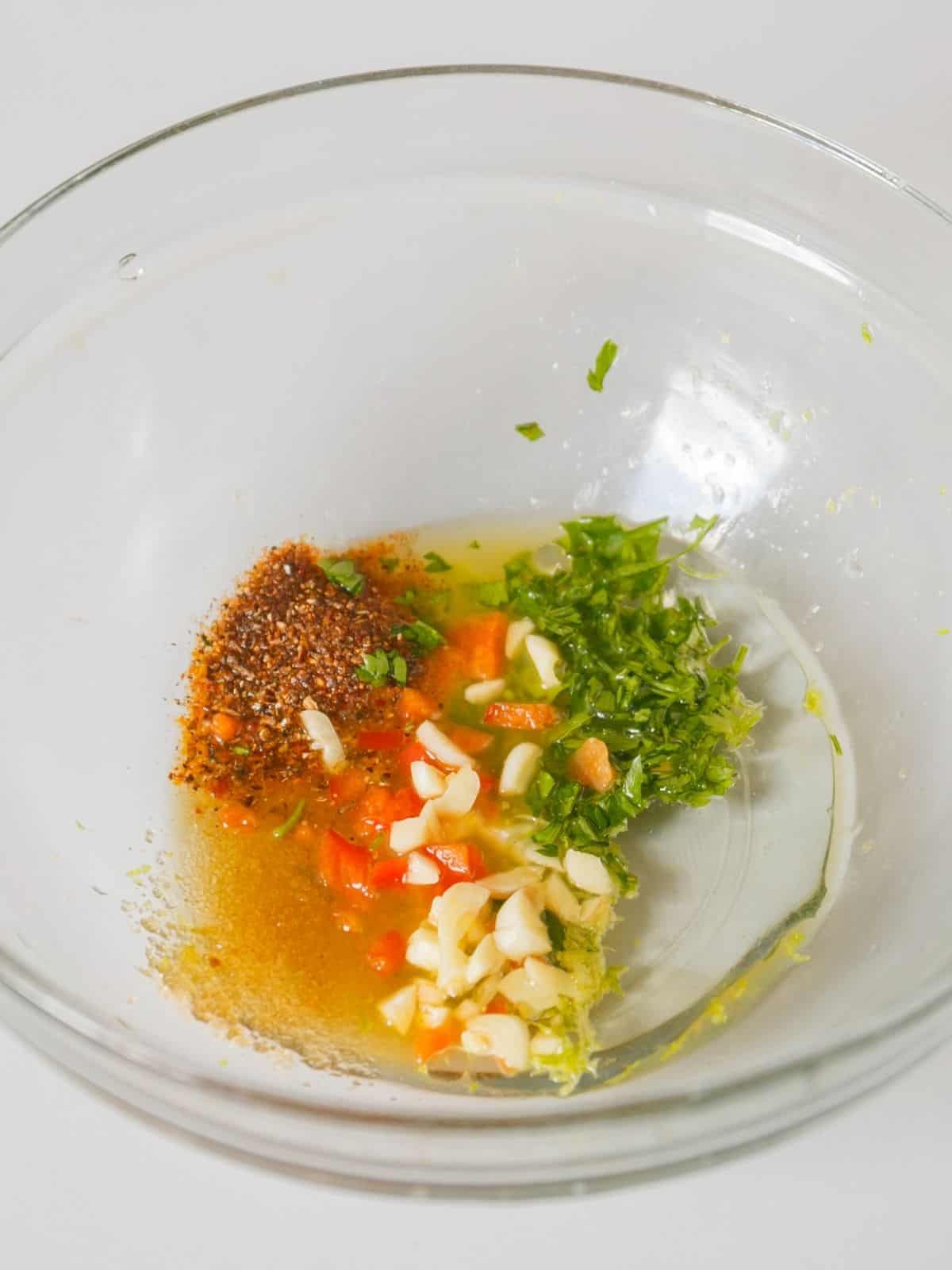 marinade ingredients in bowl.
