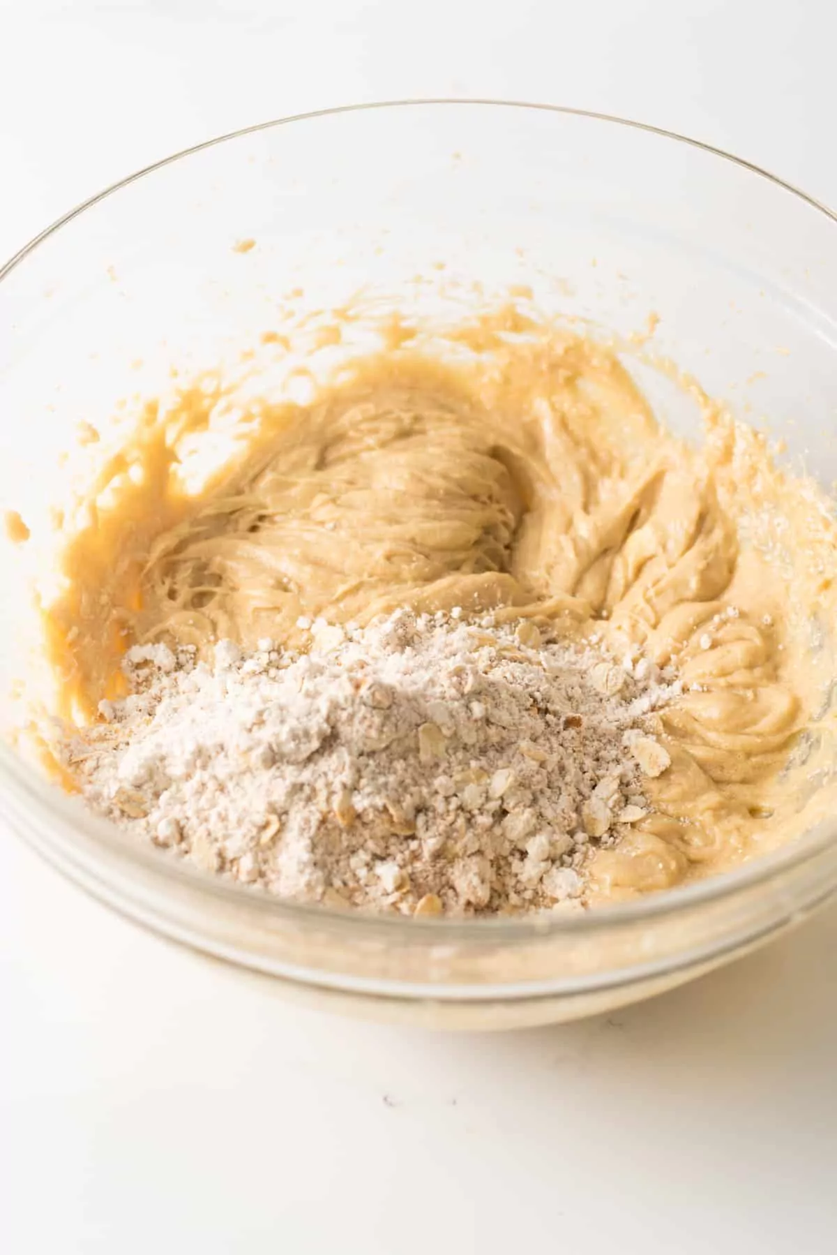 Add Bisquick baking mix to butter and brown sugar mixture.