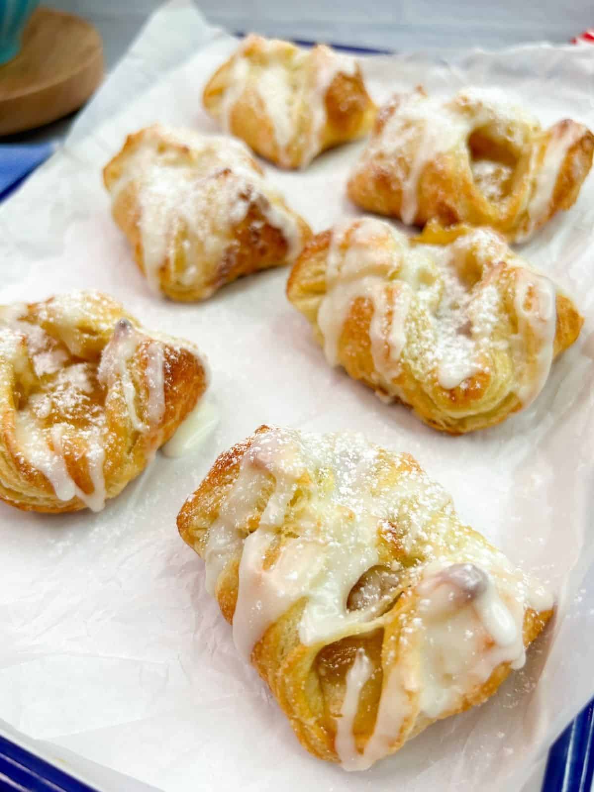 closeup of apple danish