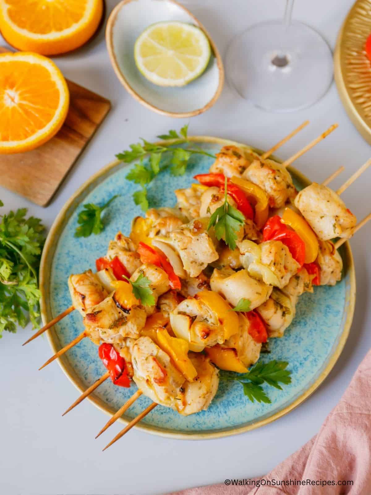 Grilled Chicken Kabobs with Vegetables - Walking On Sunshine Recipes