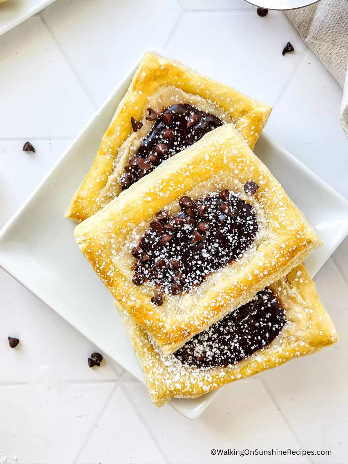 Puff Pastry with chocolate cream cheese filling.