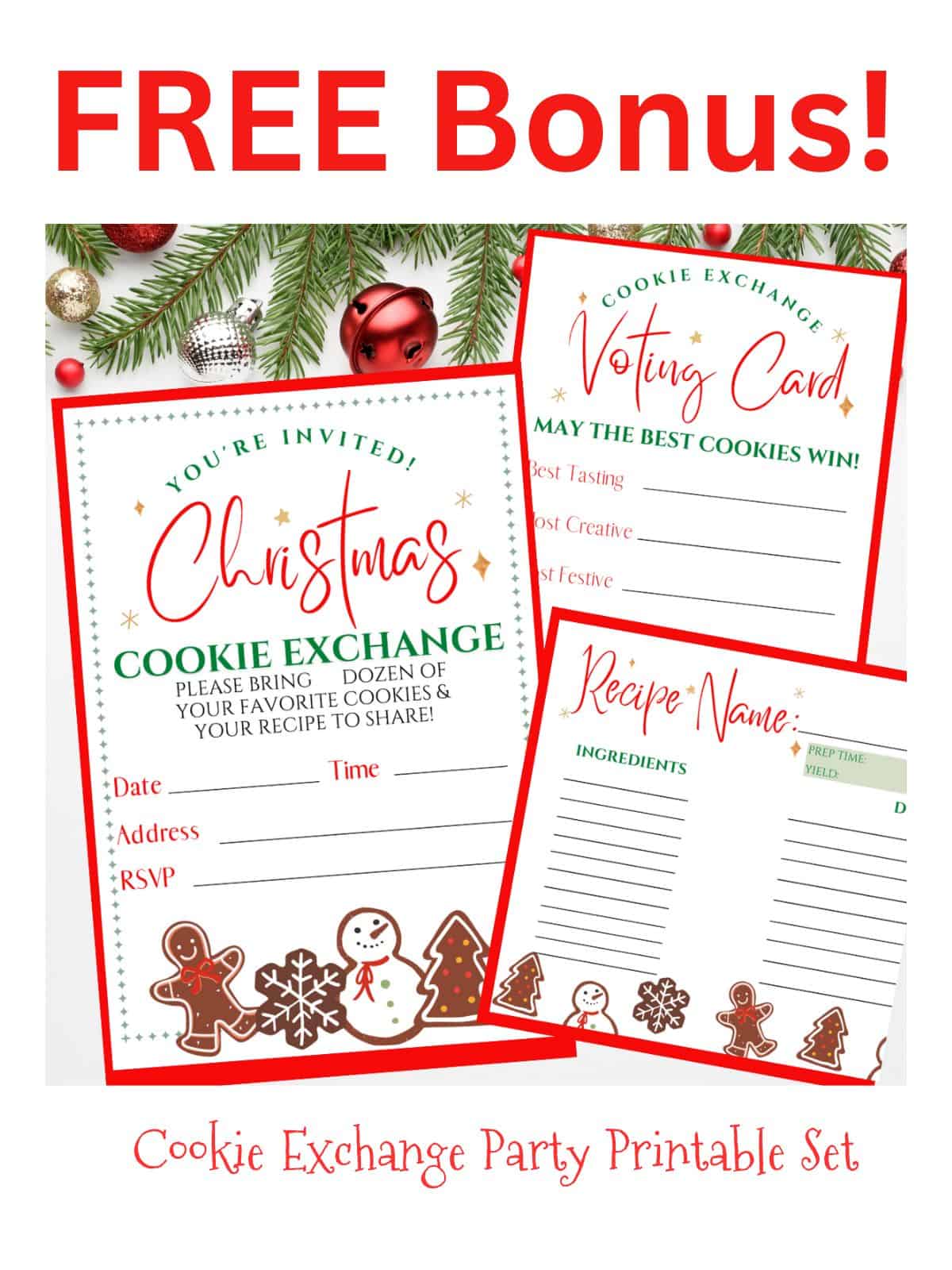 Cookie exchange printables promo.