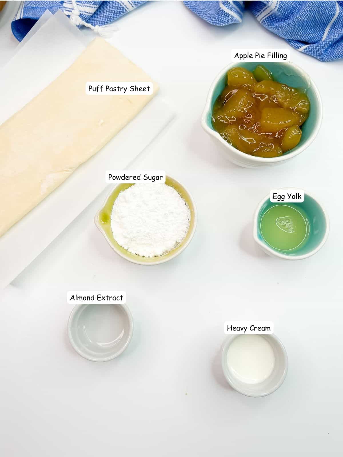 ingredients for apple danish puff pastry