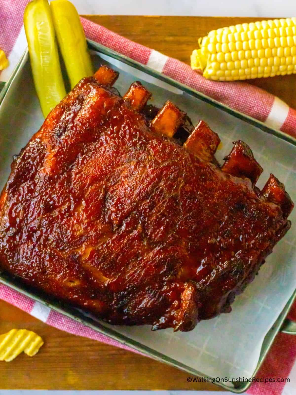 St. Louis ribs cooked to perfection.
