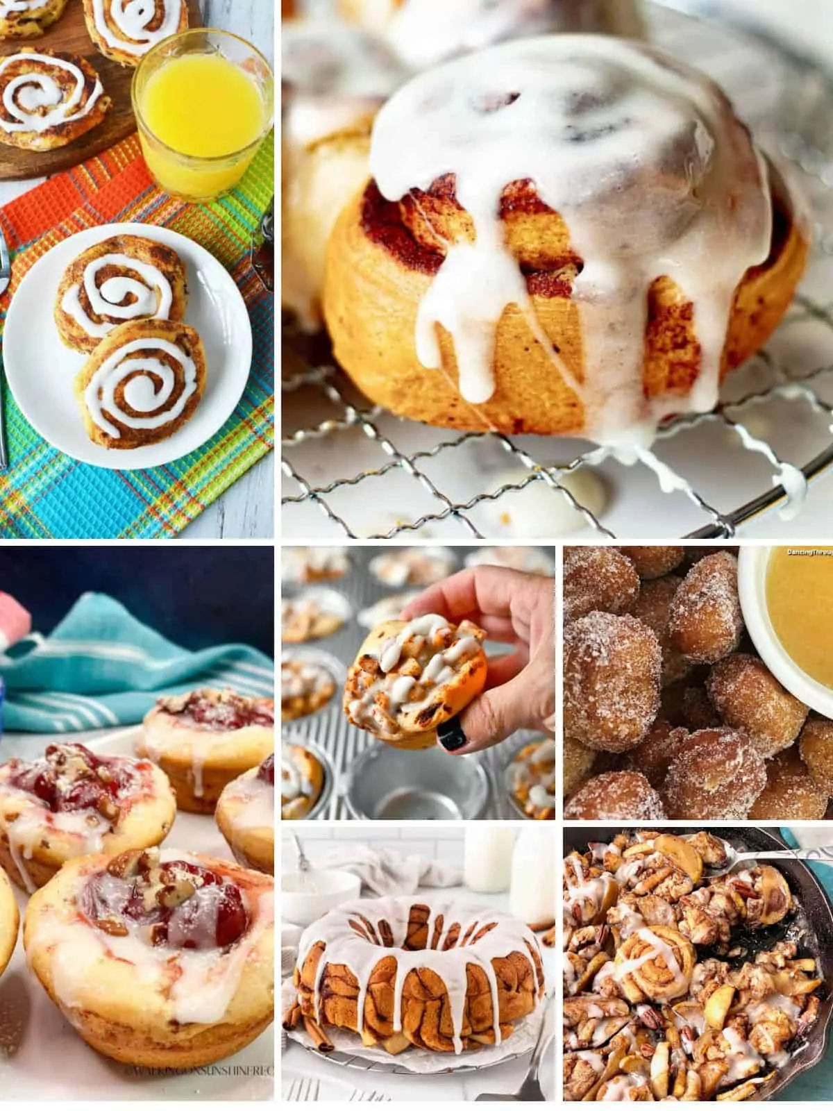collection of recipes made with refrigerator cinnamon rolls.