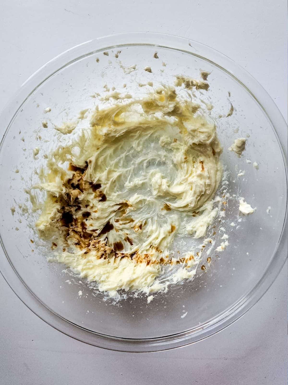 sweetened cream cheese with vanilla extract.