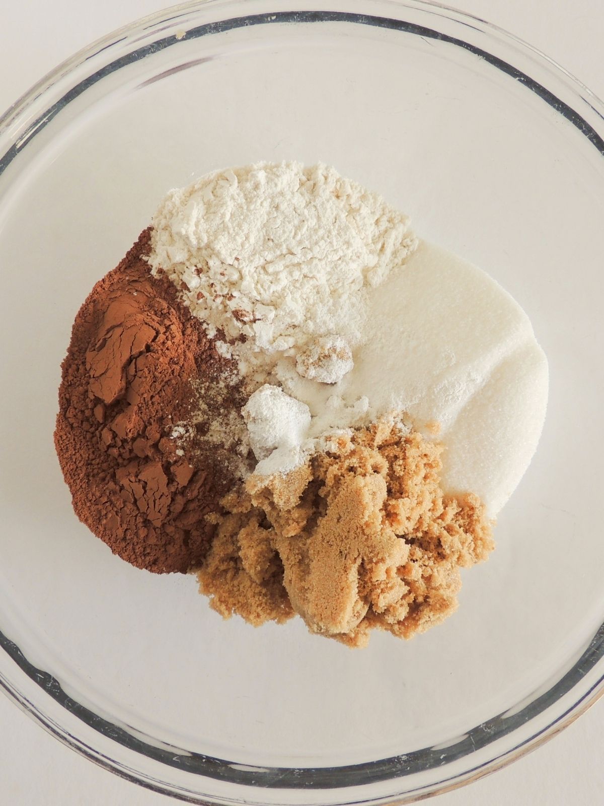 Dry ingredients for brownies.