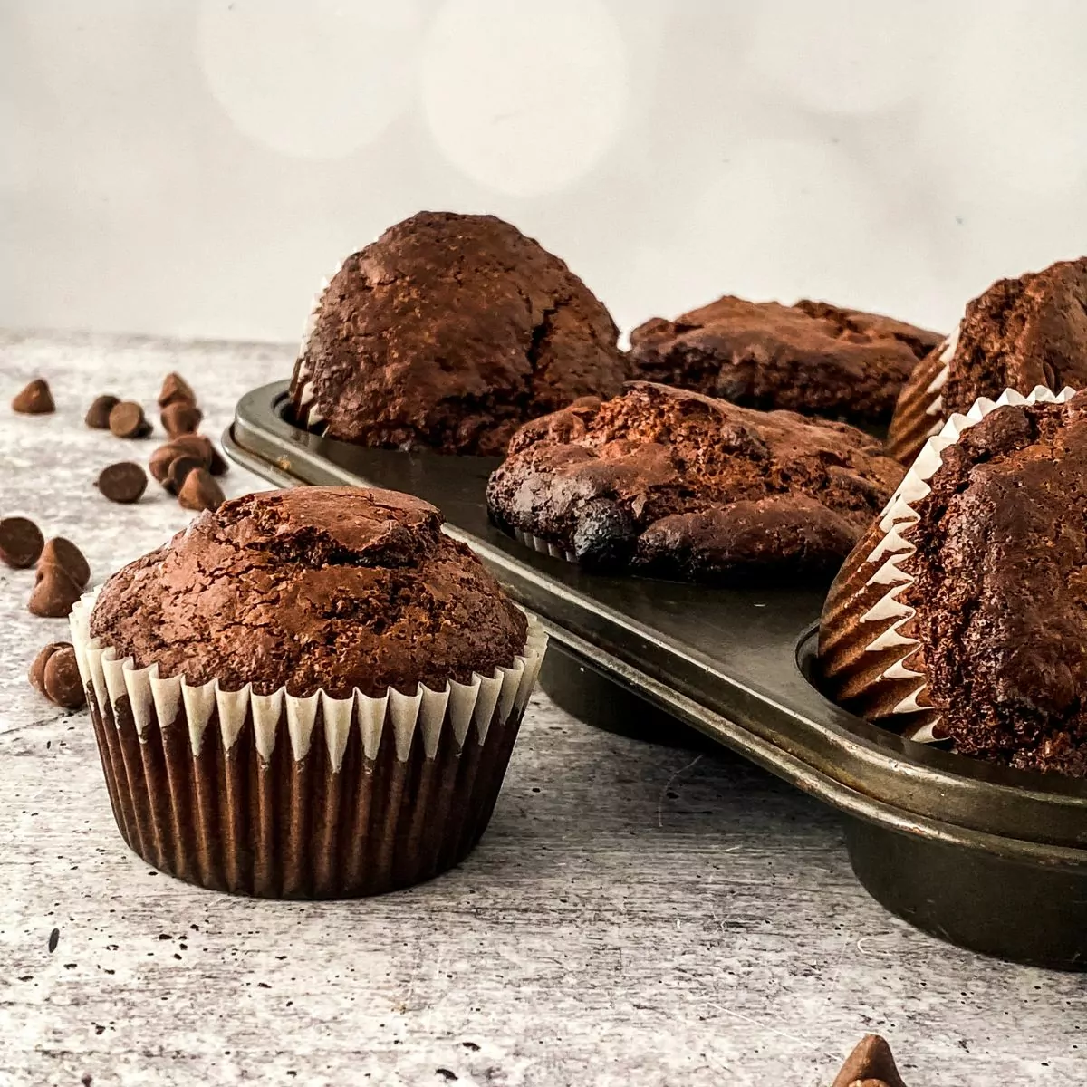 bakery style chocolate chip muffins.