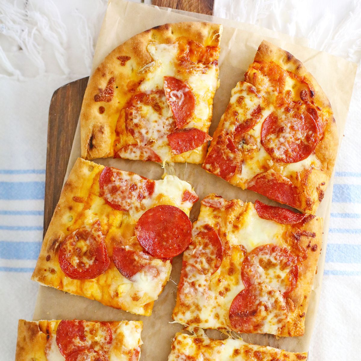 Naan Bread Pizza sliced