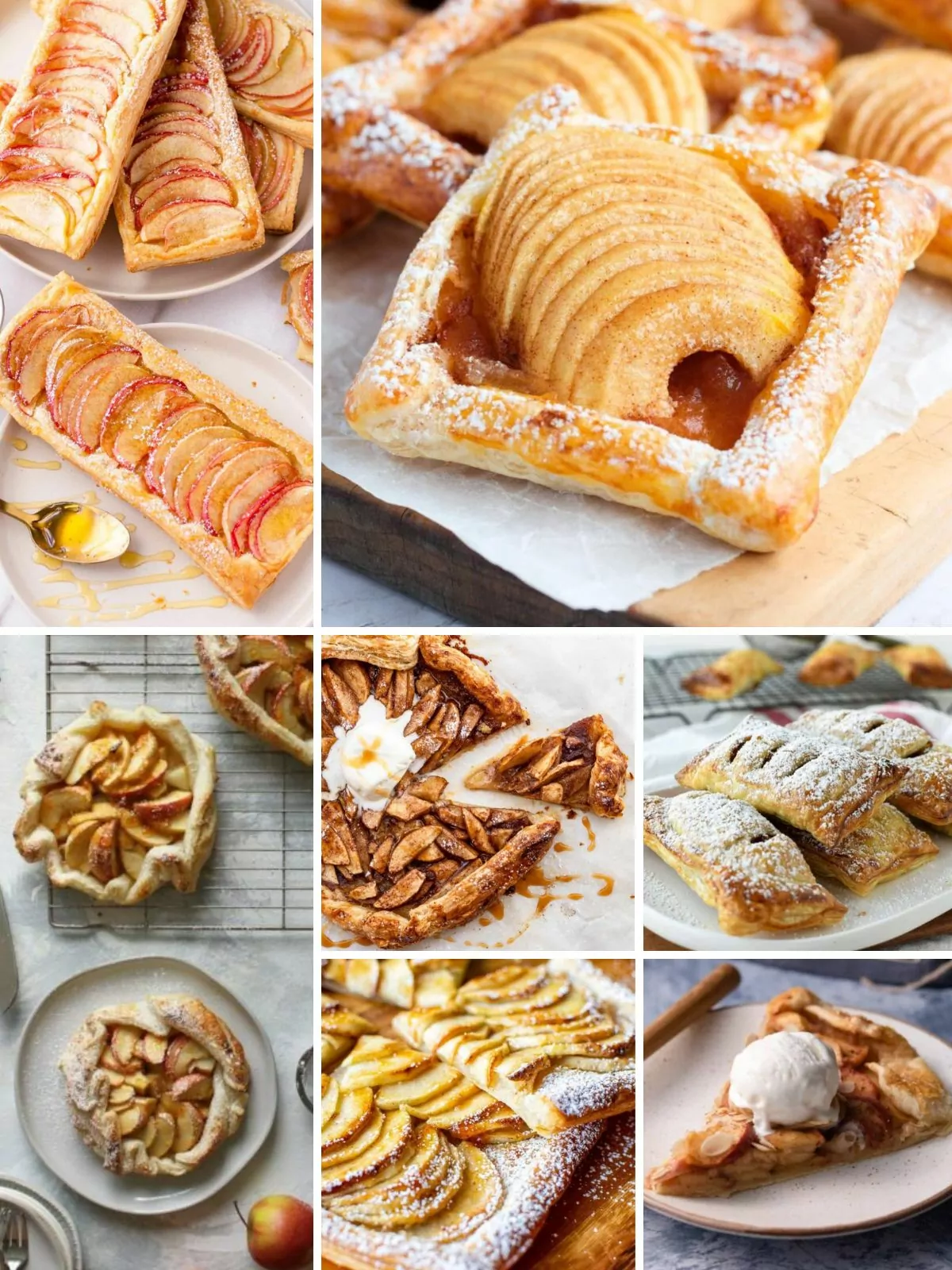 Apple desserts made with puff pastry.