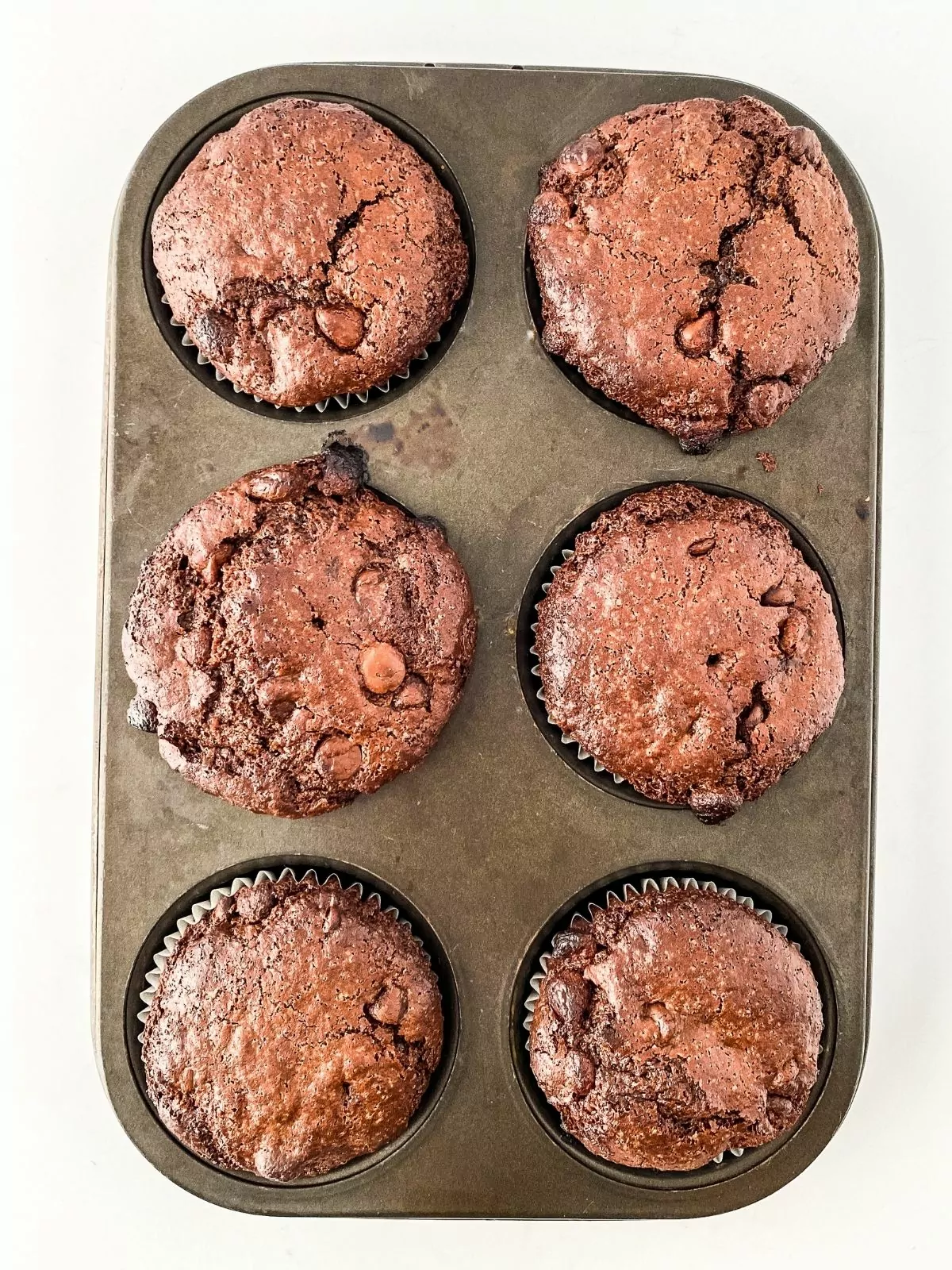 baked muffins in muffin pan.