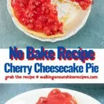 easy no bake cherry cheesecake pie recipe.