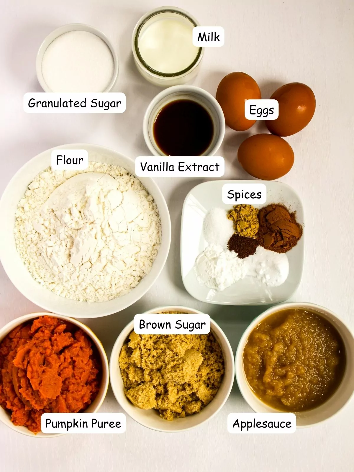 Ingredients for spice cake.