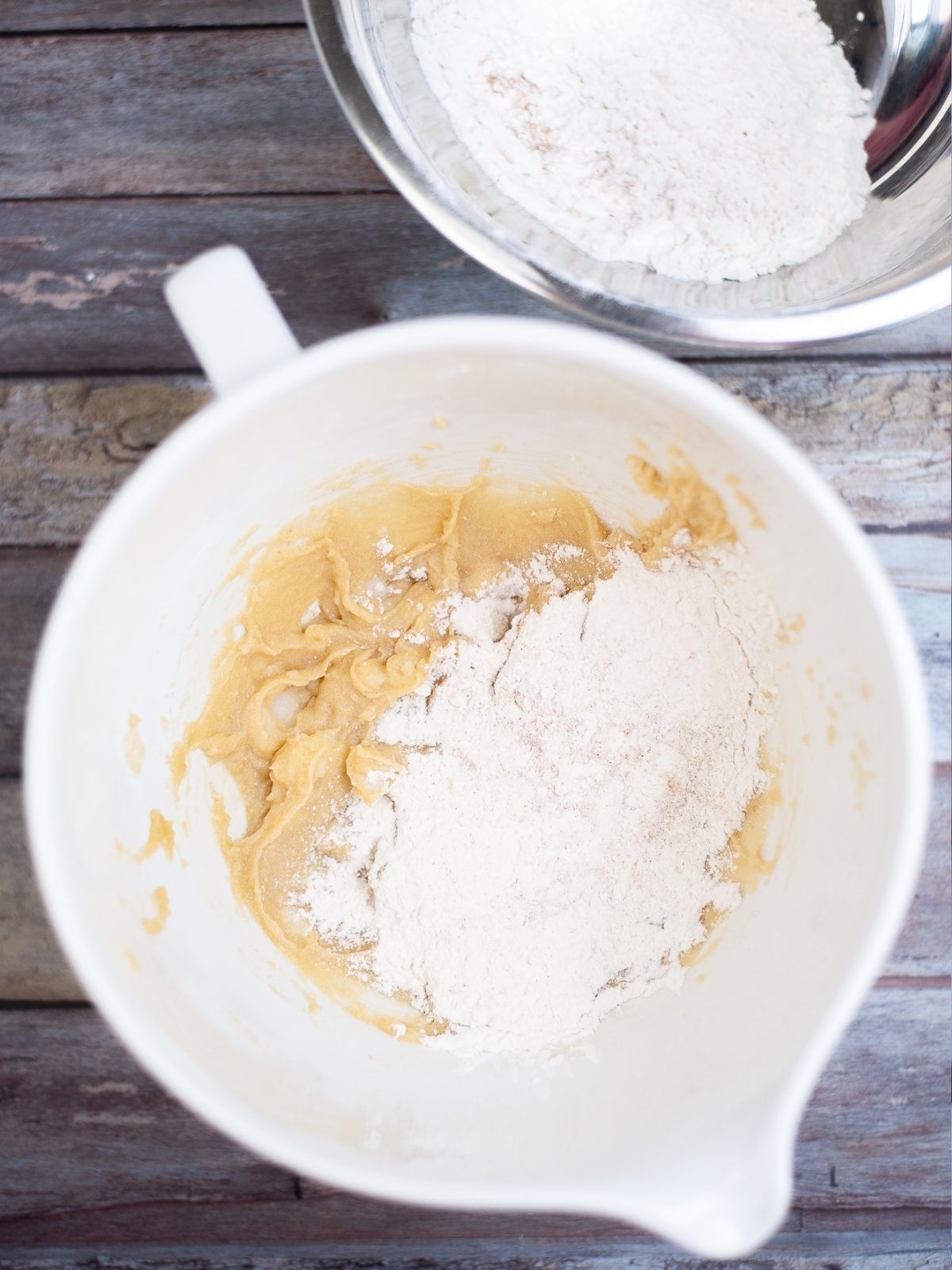 flour combined with peanut butter.