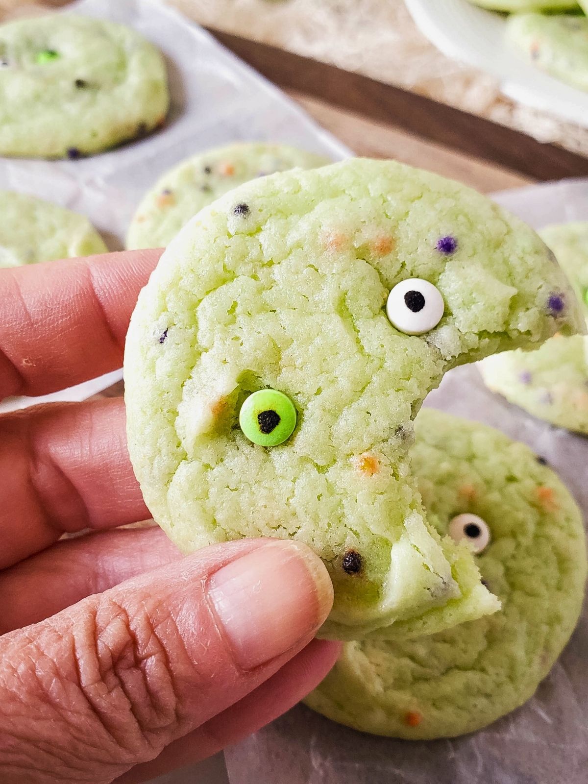closeup of Halloween cookies.