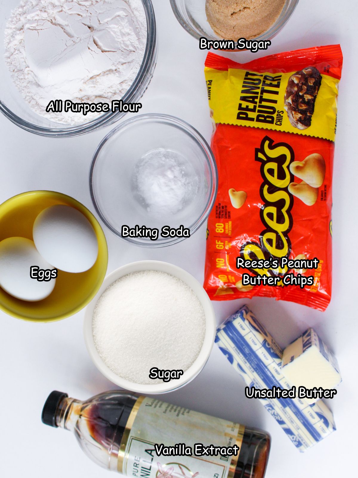 Ingredients for cookies.