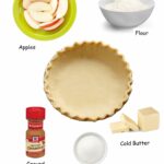 Ingredients for apple crumb pie.