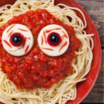 Monster eyes spaghetti.