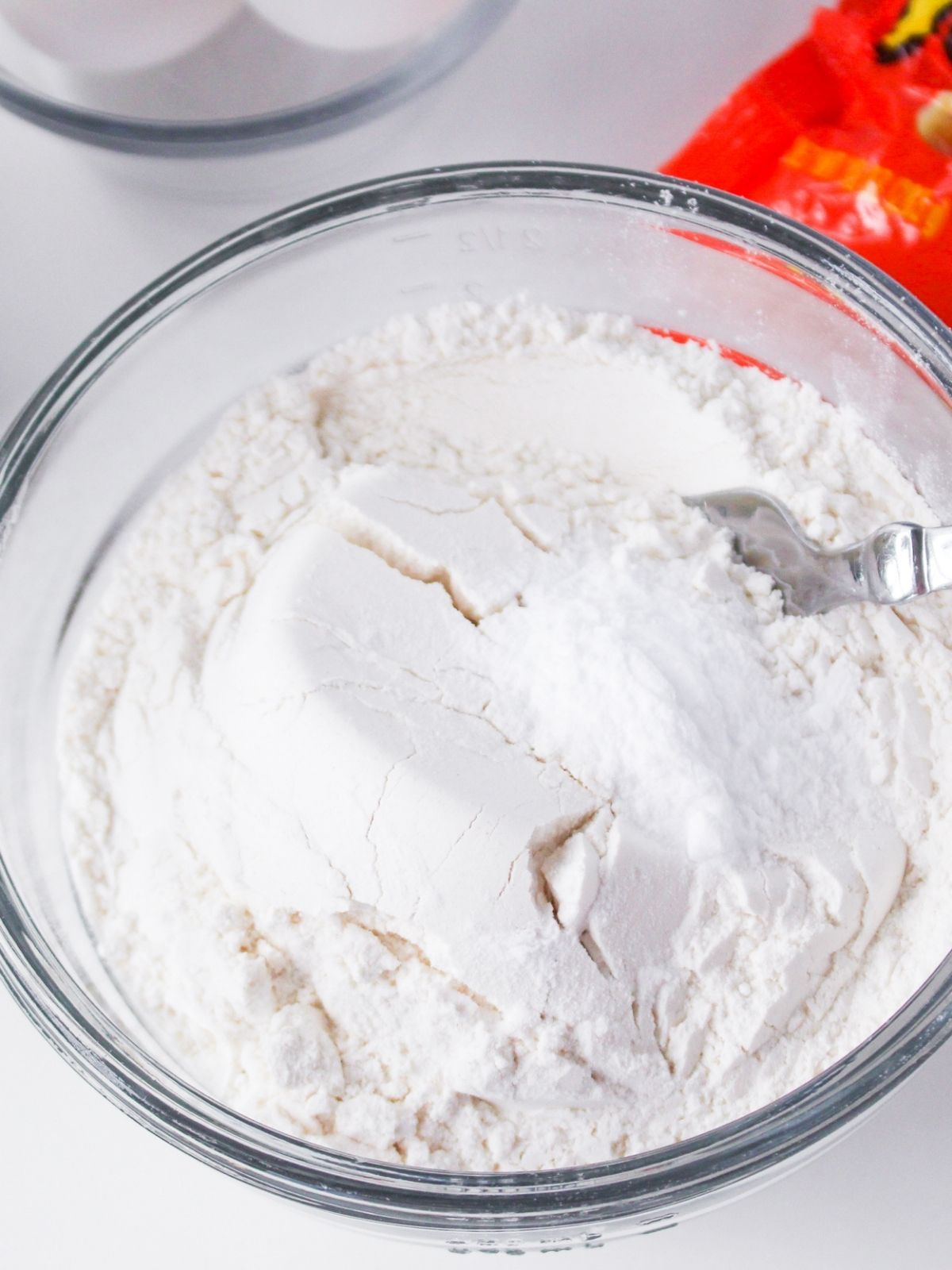 flour in bowl.