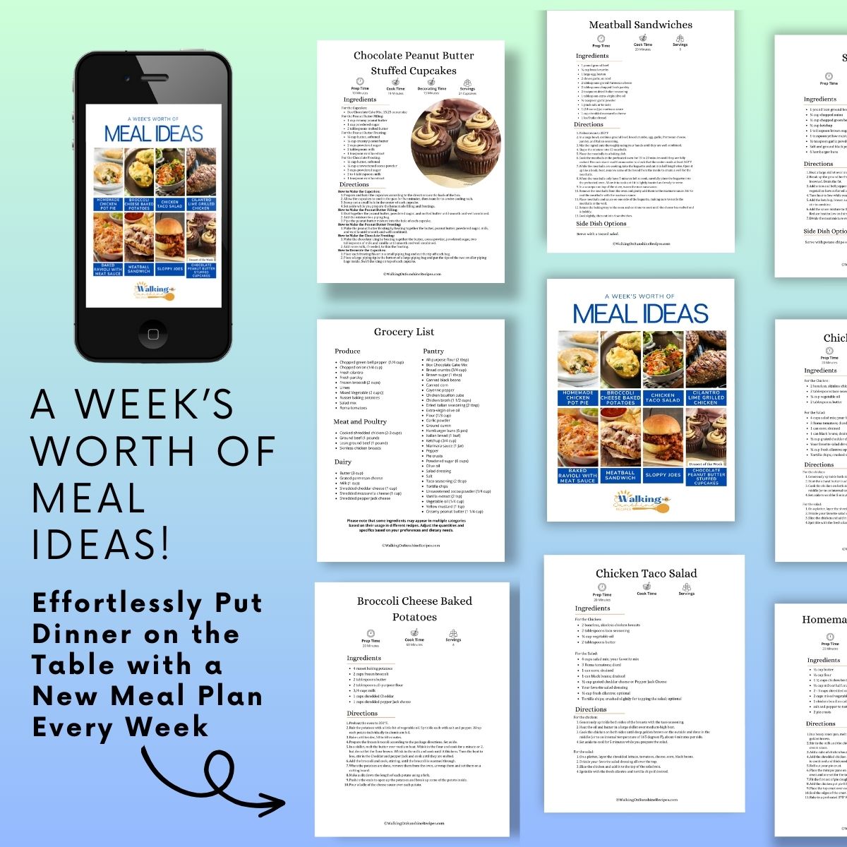 Meal Plan pages with cell phone.