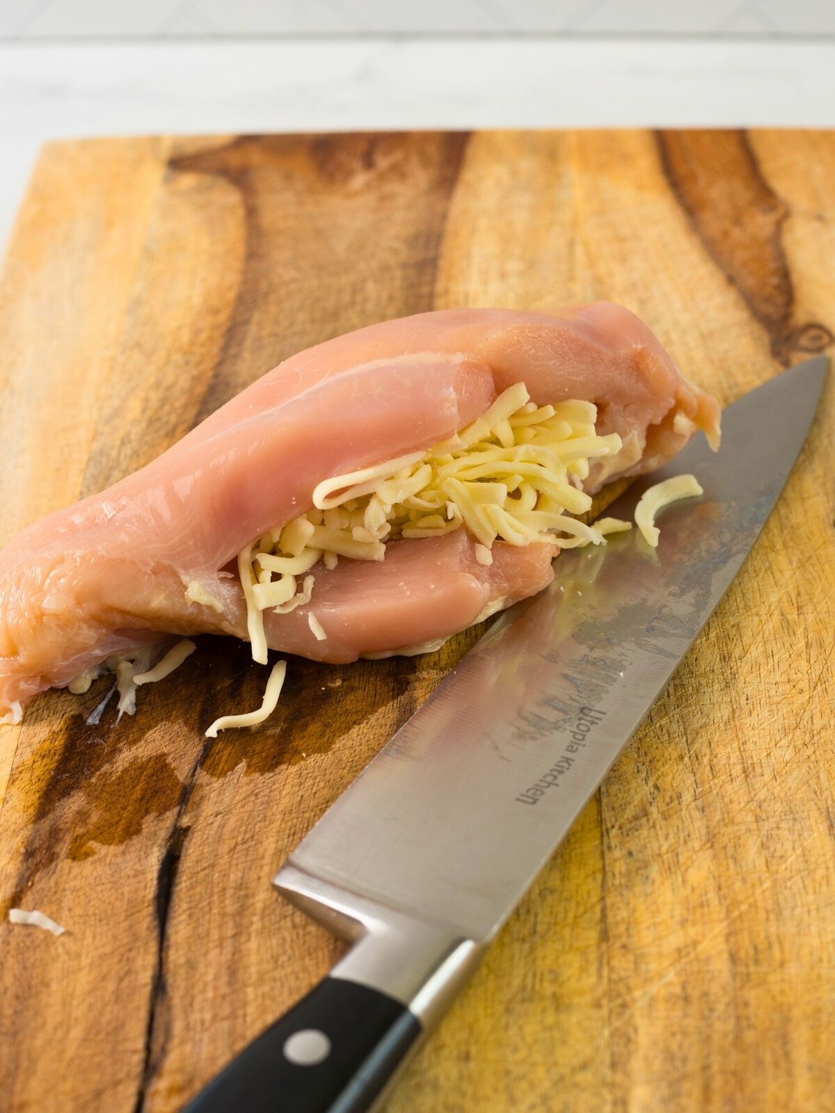 mozzarella cheese inside chicken breast.