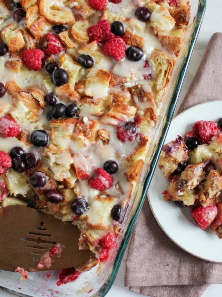 Cinnamon Roll Casserole with Krusteaz Walking on Sunshine