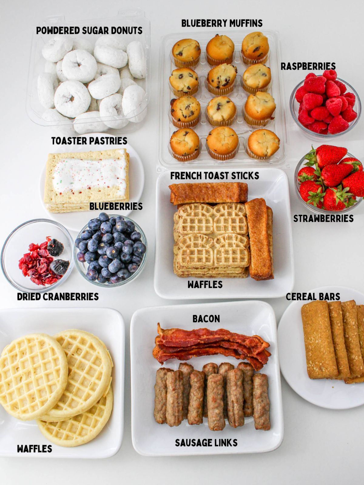 Snowman Charcuterie Board Ingredients.
