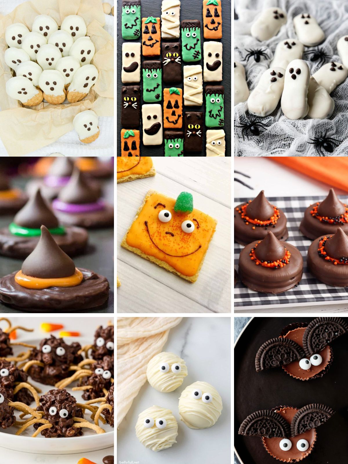 Collection of No Bake Halloween Cookies.