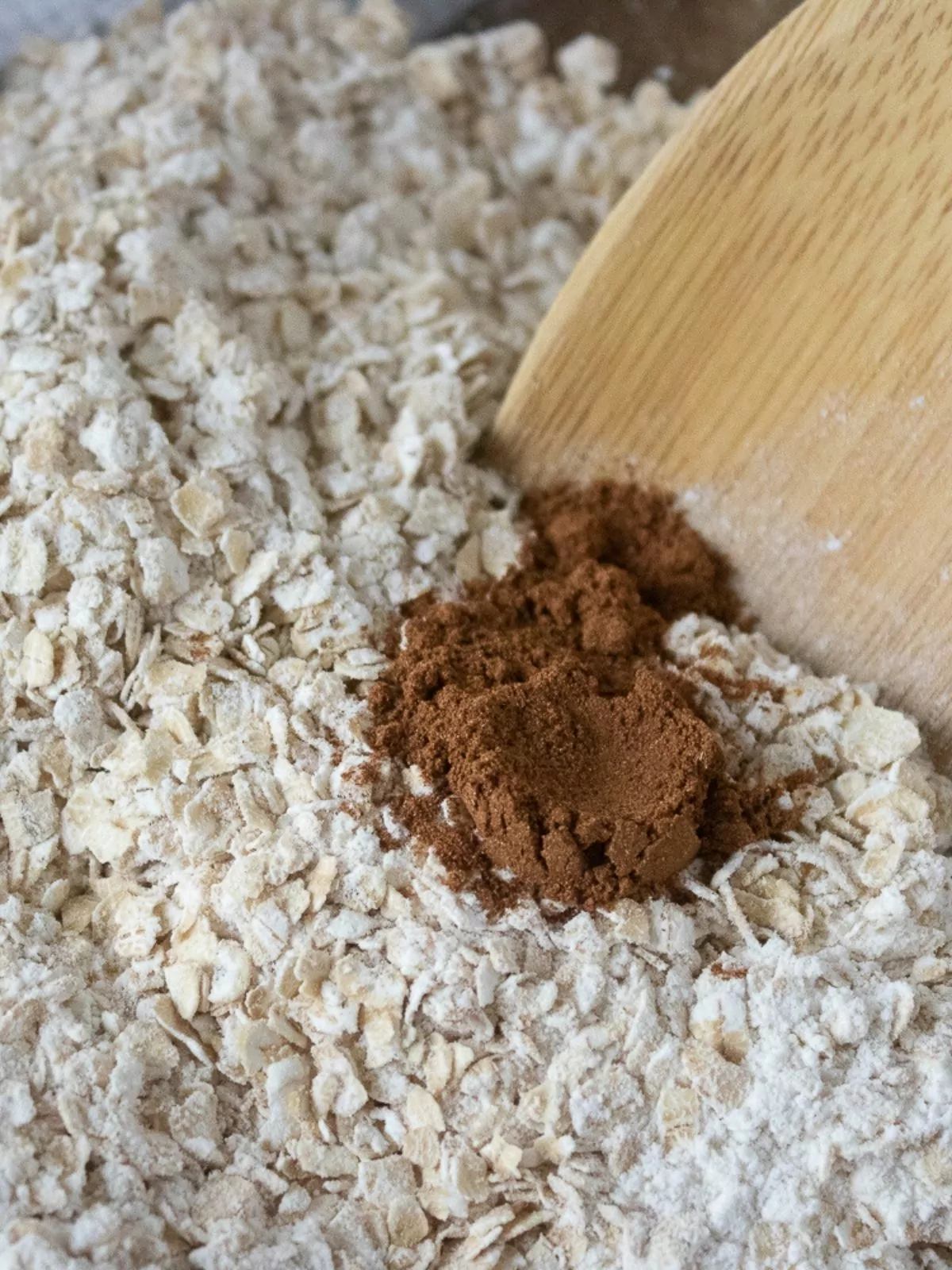 cinnamon with oats and flour mixture.