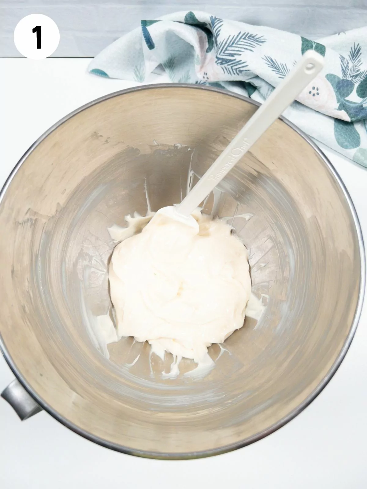 Cream cheese mixture in bowl.