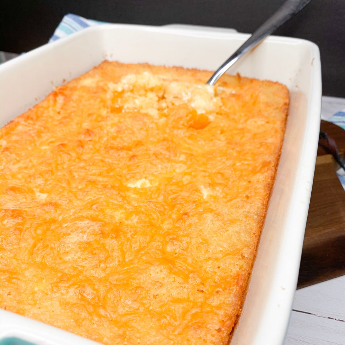 cheesy corn pudding.