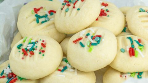 shortbread cookies with Christmas sprinkles.