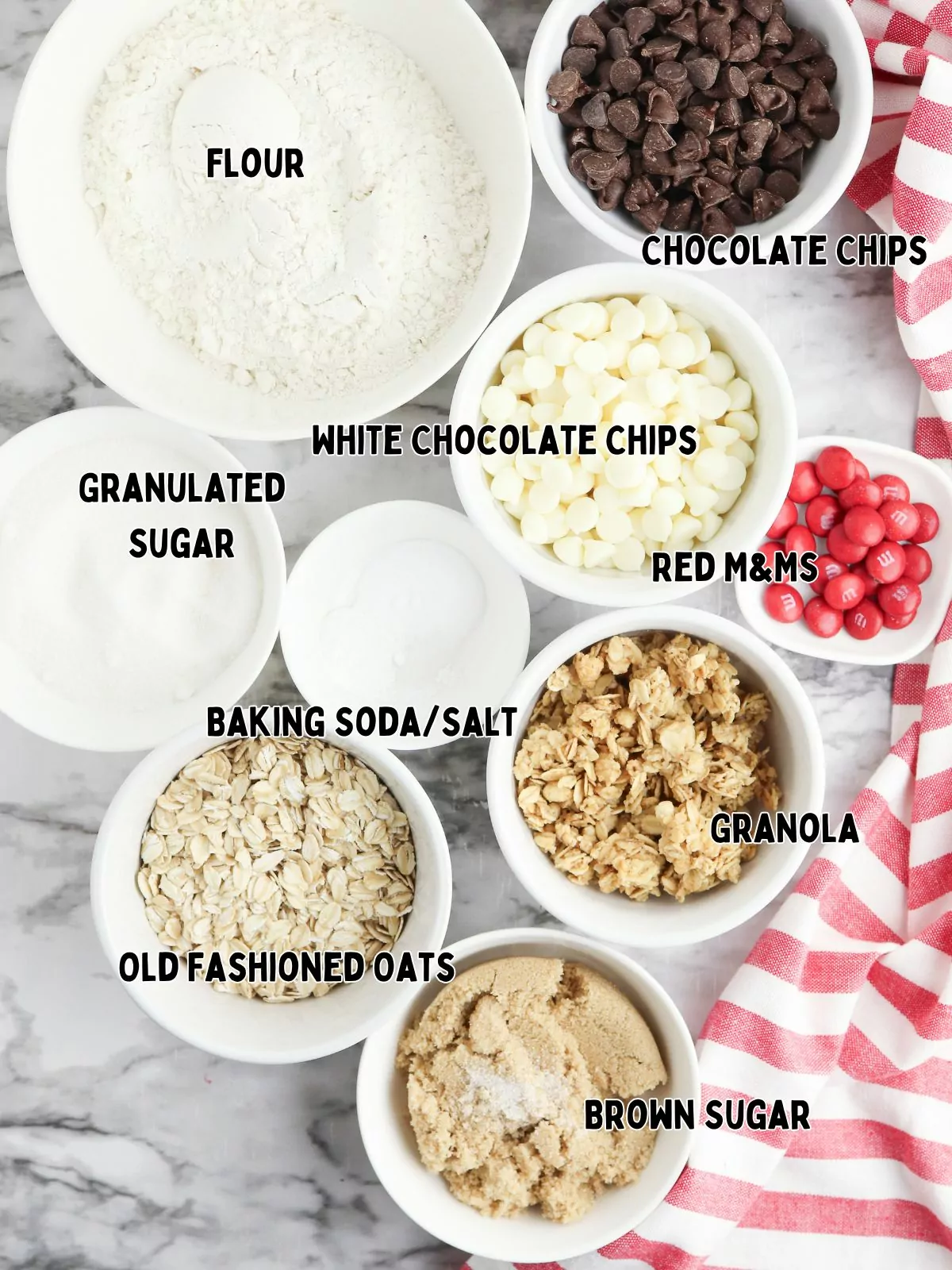 Ingredients for Reindeer cookies in a jar.